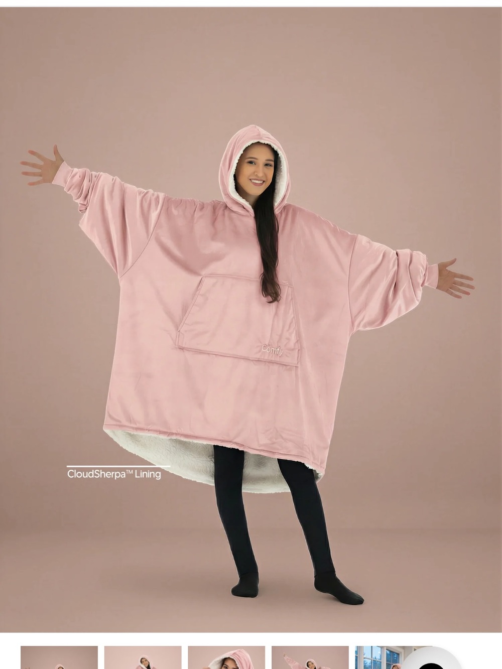 Comfy: Cozy Oversized Hooded Blanket Pullover in Blush Pink